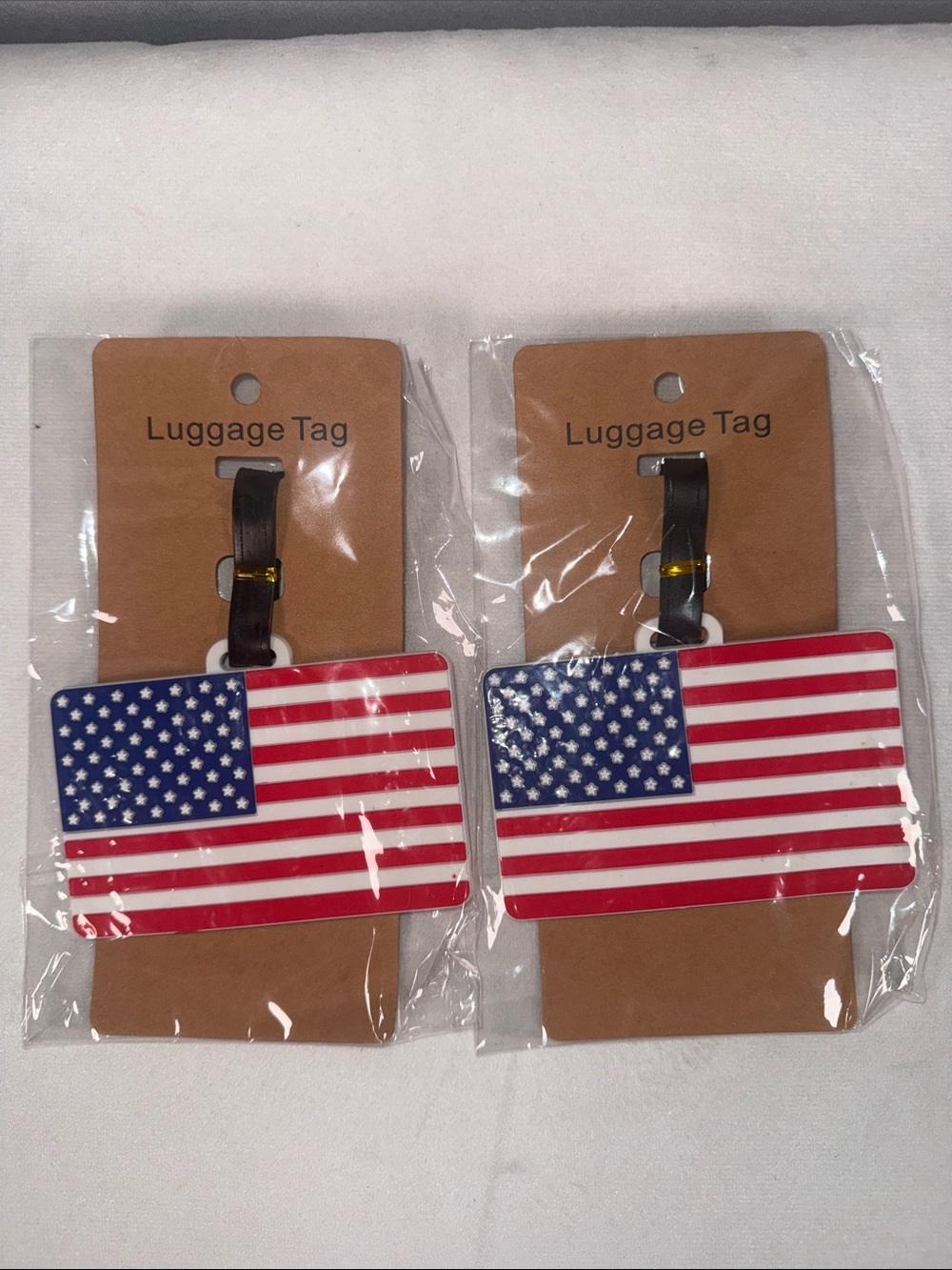 American Flag Luggage Tag - Red, White & Blue